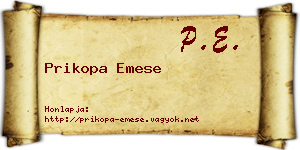 Prikopa Emese névjegykártya